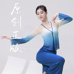 古典舞仙气渐变身韵纱衣舞蹈服套装现代舞中国舞飘逸练功艺考上衣