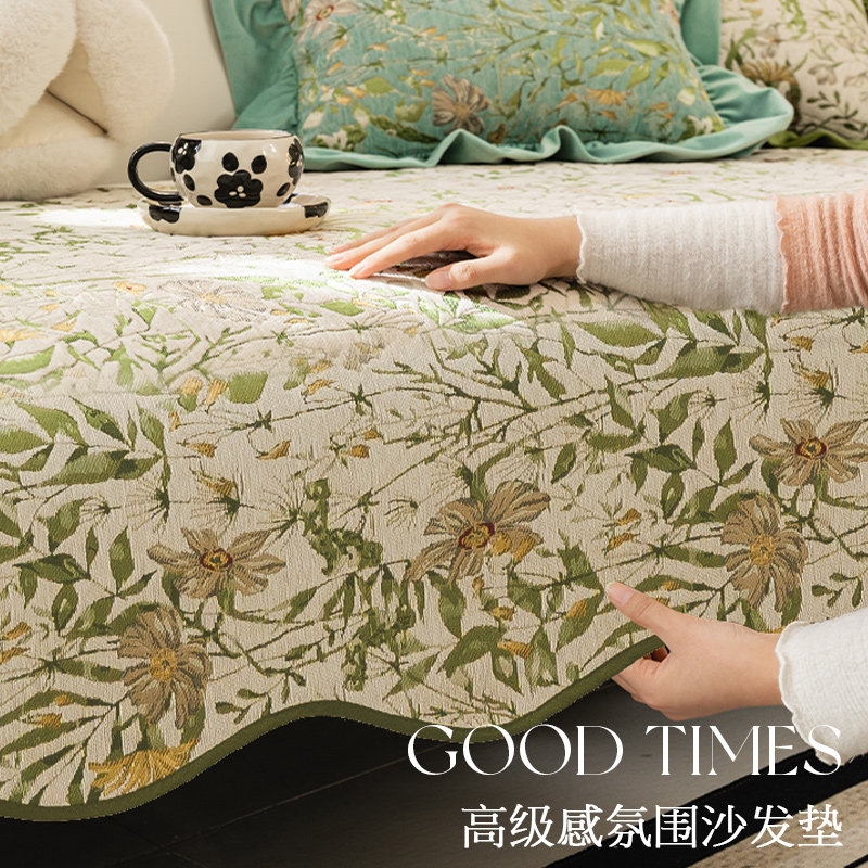 法式沙发垫2025新款四季通用款固定防滑欧美复古沙发套罩直排坐垫