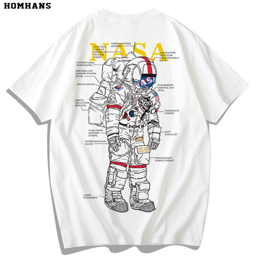 红韩太空服space火箭印花短袖T恤