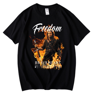 勇敢的心  为了自由 经典欧美电影周边夏装短袖上衣高清印花纯棉