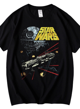 红韩STAR WARS星球大战纪念版星战纯棉短袖夏装达斯维达原力光剑