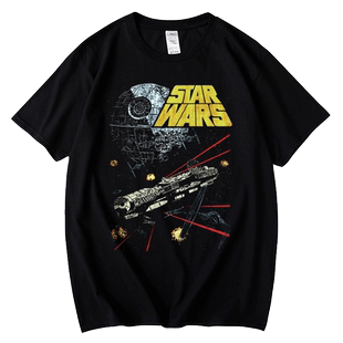 红韩STAR WARS星球大战纪念版星战纯棉短袖夏装达斯维达原力光剑
