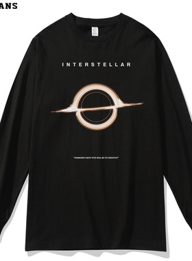 红韩interstellar星际穿越重磅纯棉长袖太空科幻电影黑洞秋款上衣