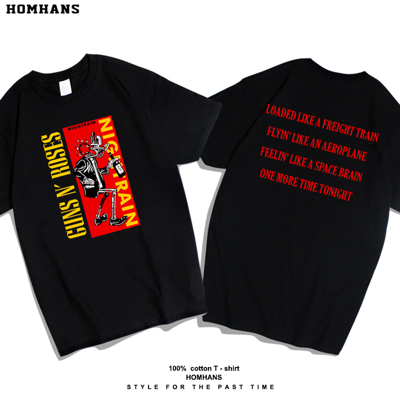 枪花乐队纯棉摇滚短袖t恤