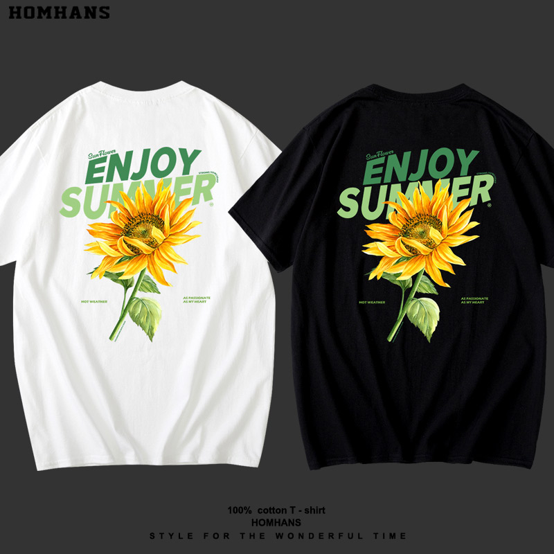 向日葵精美设计印花短袖夏日风情图片