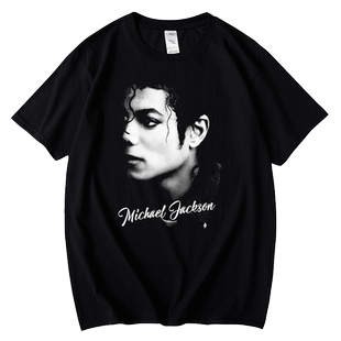 红韩纪念版迈克尔杰克逊t恤短半袖圆领纯棉流行音乐欧美男女宽松