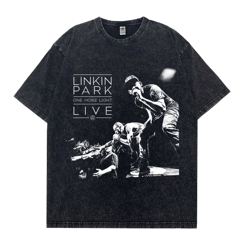 LINKINPARK水洗做旧纯棉T恤