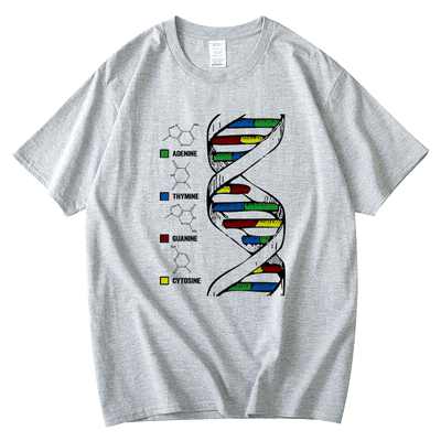 红韩生物学dna双螺旋结构短息t恤