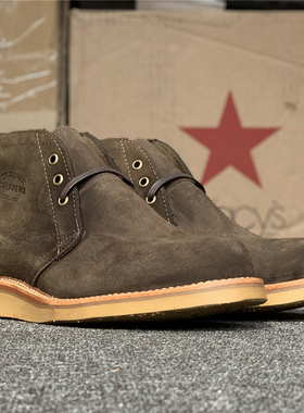 现货齐佩瓦Chippewa1901G美产固特异耐磨V底翻毛工装沙漠靴男靴