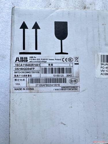 ABB隔离开关熔断器组OS160GD04FP全新现货，包好包议价商品