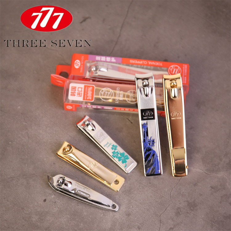 正品韩国777指甲刀镀铬中号偏口指甲钳N-118斜口指甲剪弯头大号