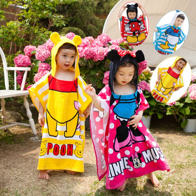 儿童纯棉浴巾连帽斗篷男女宝宝