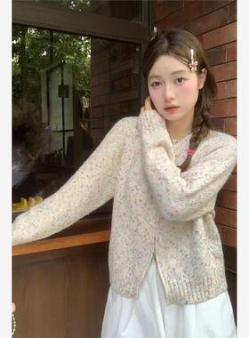 新款宽松短款针织衫上衣韩版软糯长袖小个子女士2025开衫毛衣外套