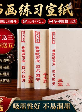 御品宣书画练习宣生宣半生熟宣初学者书法国画工笔画练习用宣纸