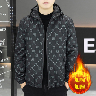 男士冬季棉衣韩版潮牌羽绒棉服加厚保暖棉袄修身连帽百搭男装外套