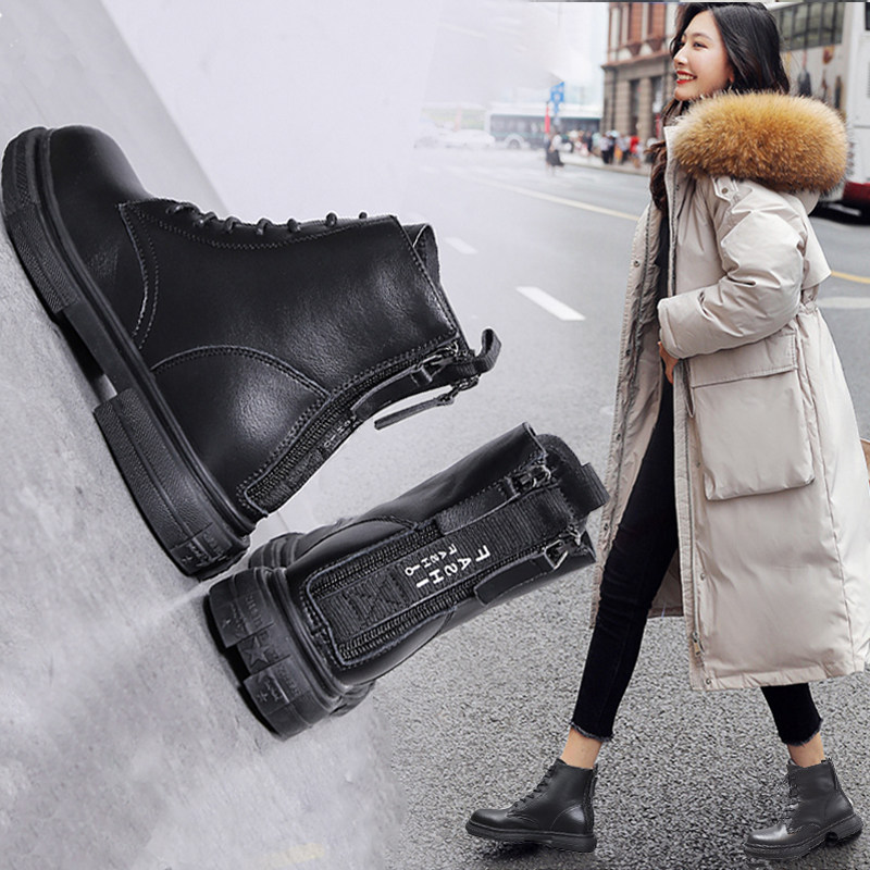 chic马丁靴女3厘米短靴冬季加绒平底靴子女2019秋款学生百搭短款|ruв категории Женская обувь, сапоги - от Buy2taobao.com для оказания профессиональной услуги покупки агента Taobao