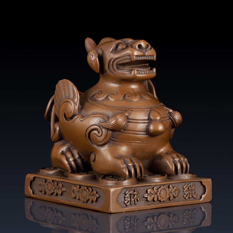 铜招财貔貅工艺品摆件紫铜貔貅办公室装饰品家居客厅紫铜摆件