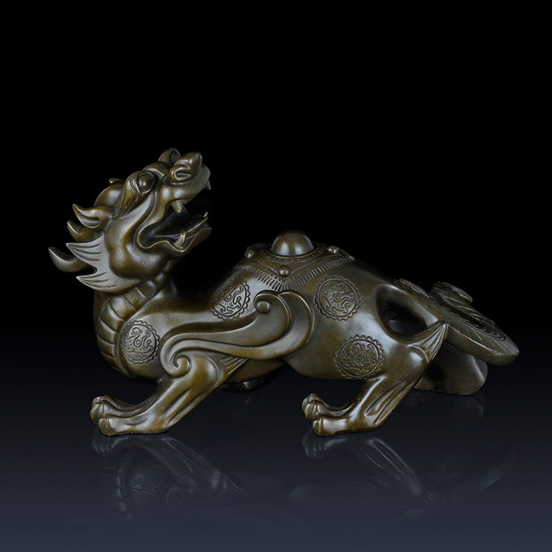 纯黄铜貔貅摆件回头貔貅家居饰品摆件铜貔貅开业礼品办公室装饰品