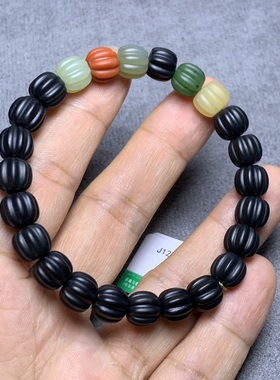 和田玉南瓜珠多宝手串男女款