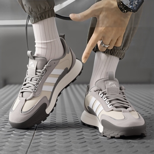 训练跑步鞋 adidas阿迪达斯男女鞋 运动鞋 25新款 KJ2055 灰色休闲鞋