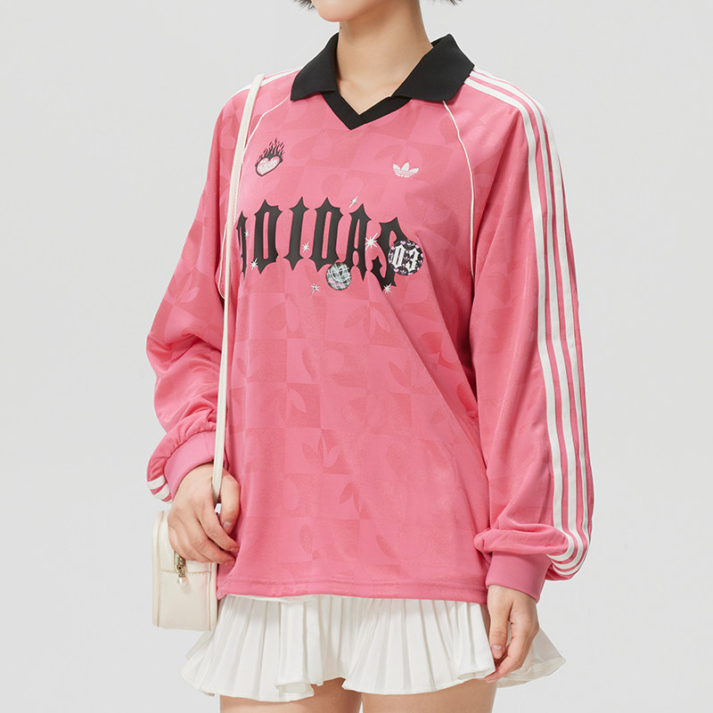 阿迪达斯三叶草女装长袖T恤2026春季新款透气套头衫运动服KY2021