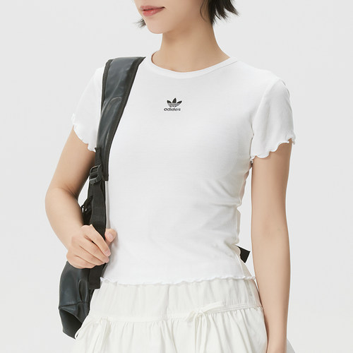 adidas女装短袖白T恤2026春夏新款健身跑步运动服KE1107