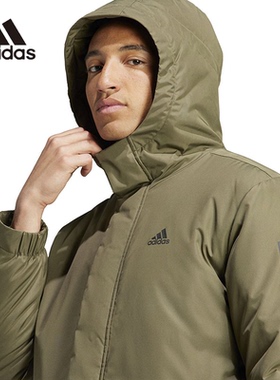 阿迪达斯官方绿色棉服男子冬季新款保暖运动服休闲宽松夹克IP2535