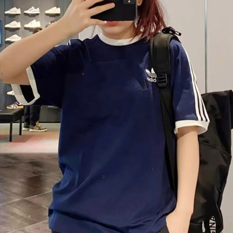 阿迪达斯三叶草短袖男款夏季透气跑步训练服运动服休闲T恤女半袖