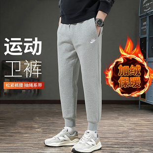 NIKE耐克男裤冬季加绒保暖灰色长裤25新款休闲裤束脚裤FN3788-063