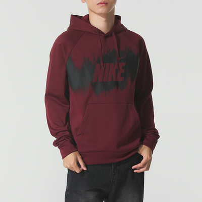 NIKE耐克男装连帽卫衣红色25冬季新款运动服休闲套头衫HV4063-619