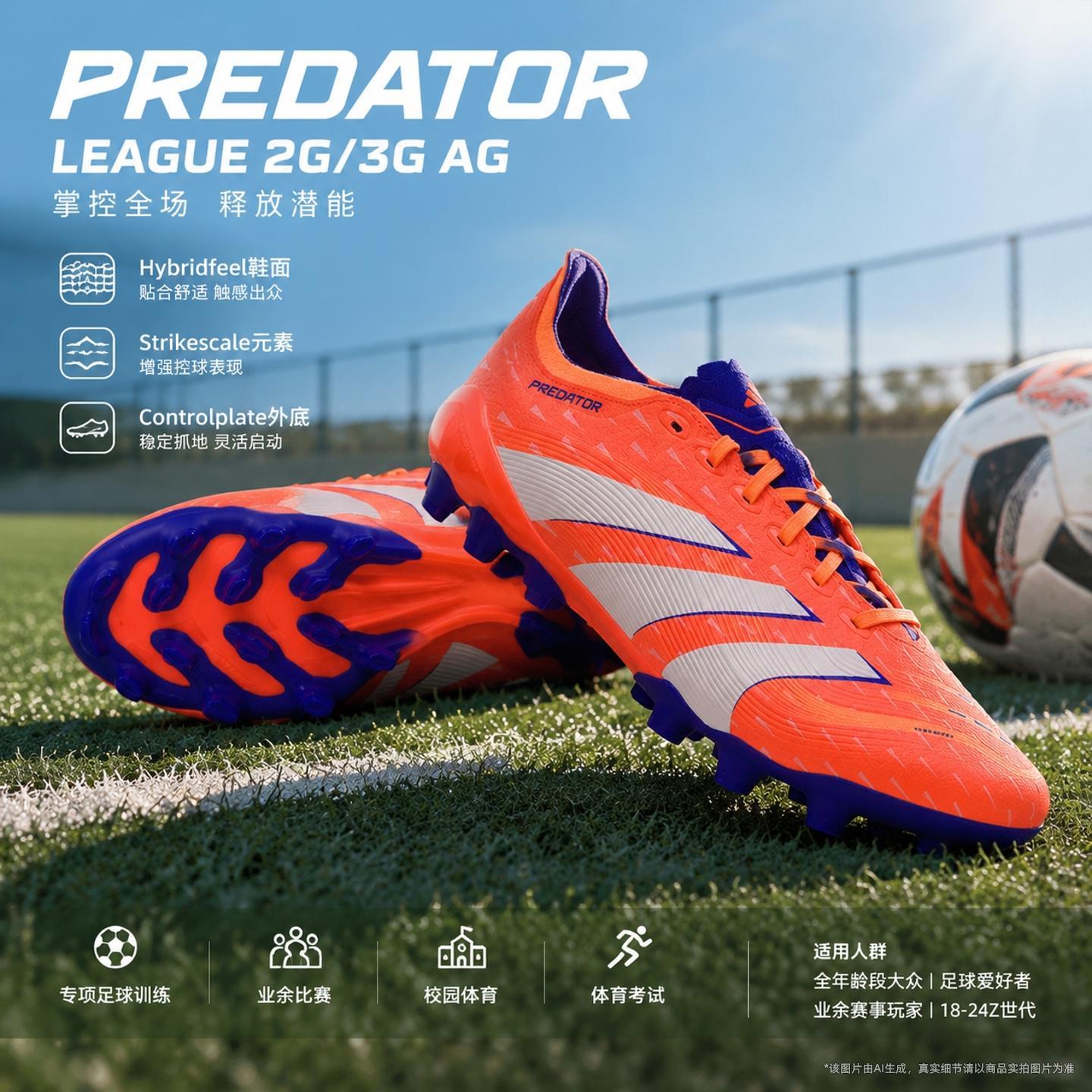 阿迪达斯adidas 猎鹰25足球鞋男 25夏季新款青少年成人中端人草ag
