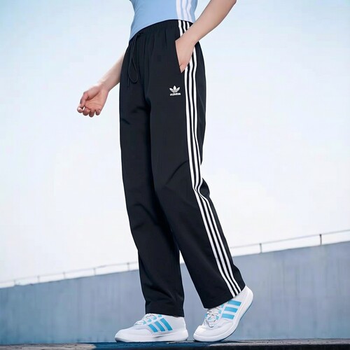 Adidas三叶草降落伞兵运动裤女裤休闲梭织宽松长裤KF9615