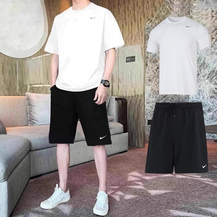 耐克男装 跑步休闲速干团队款 运动短袖 透气半袖 白T恤2025夏季 Nike