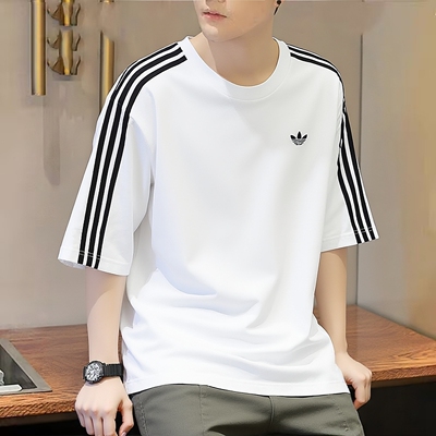 阿迪达斯adidas三叶草短袖白T恤26夏季新款透气跑步运动服KG6332