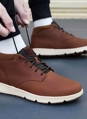 添柏岚男鞋英伦风靴子25秋冬户外运动通勤低帮靴耐磨休闲鞋A6C7T