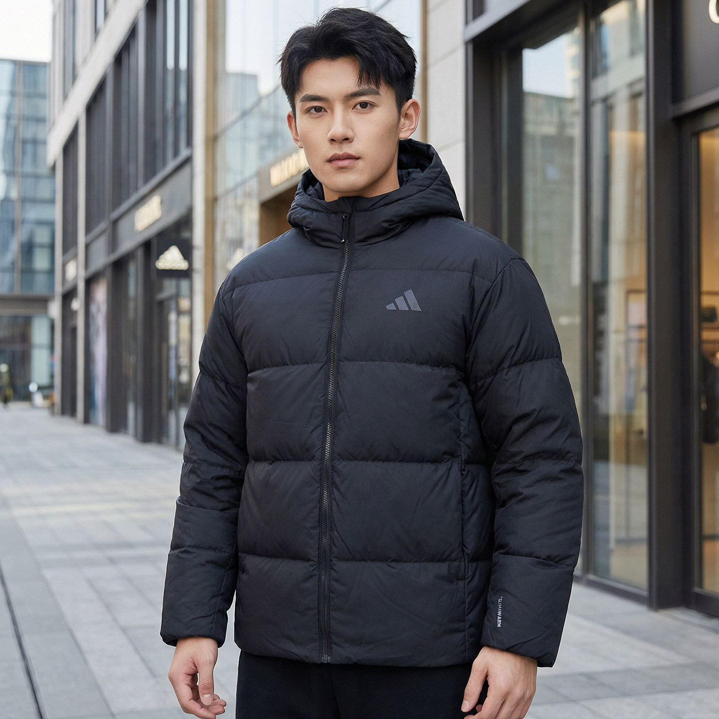 阿迪达斯羽绒服男款女款25冬新款时尚宽松连帽羽绒夹克保暖外套潮