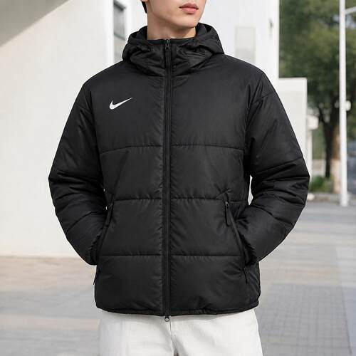 NIKE耐克男装短款棉服连帽厚外套2026秋冬保暖运动服JF8935-010