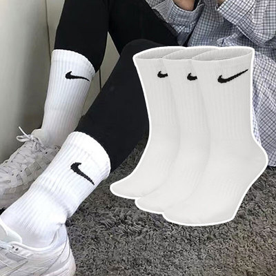 NIKE耐克袜子男女袜2025冬季中筒运动袜三双装保暖跑步休闲长袜子
