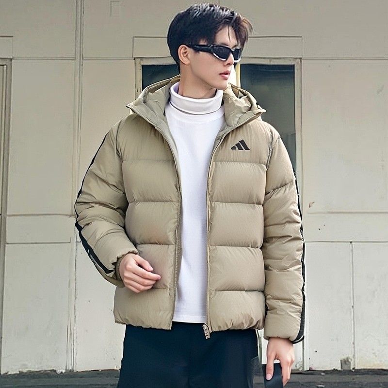 阿迪达斯羽绒服男冬季连帽保暖防风运动羽绒外套休闲宽松面包服