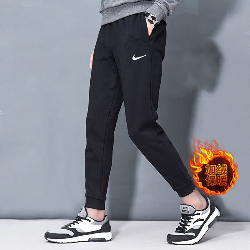 NIKE耐克官网裤子男裤黑色休闲裤新款加绒运动裤长裤男DQ5406-010