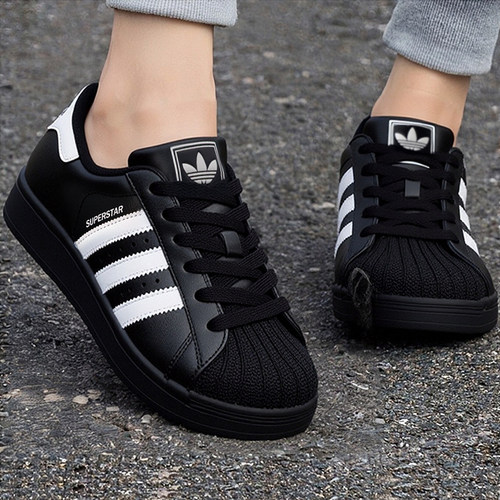 阿迪达斯Superstar2 三叶草贝壳头防滑低帮黑白休闲板鞋JH9977