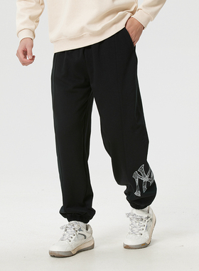 MLB针织长裤子男女裤春季黑色收口裤跑步运动裤休闲裤3APTM0161