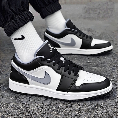 NIKE耐克Air Jordan 1 Low AJ1低帮灰白男篮球鞋运动鞋553558-040