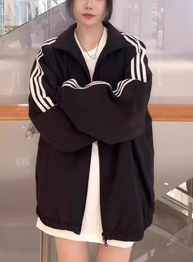 Adidas阿迪达斯女装外套2025冬季新款运动服立领夹克上衣JI6646