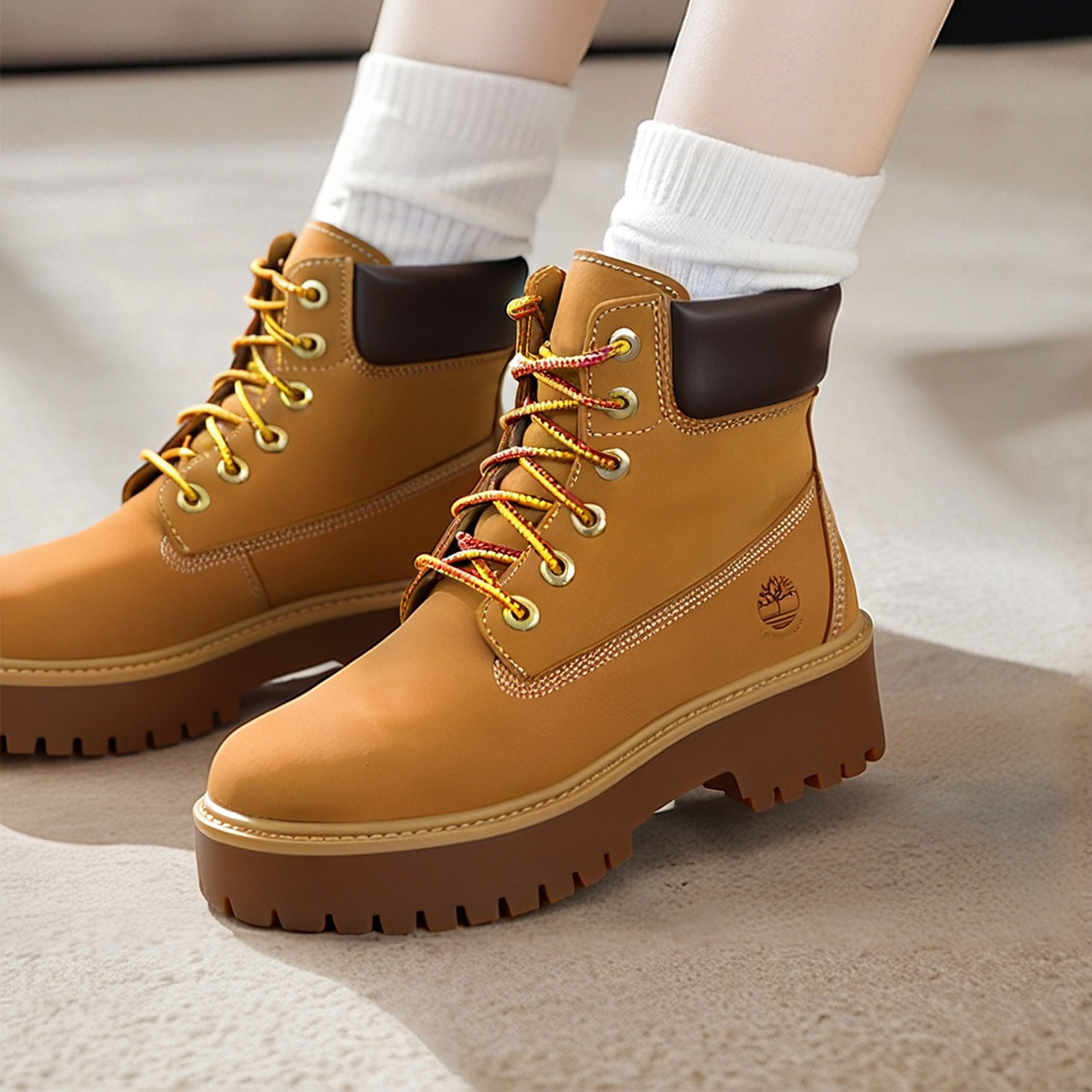 Timberland添柏岚官方踢不烂女鞋大黄靴马丁靴厚底增高防水|A5RJD