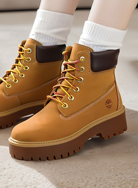 Timberland添柏岚官方踢不烂女鞋大黄靴马丁靴厚底增高防水|A5RJD