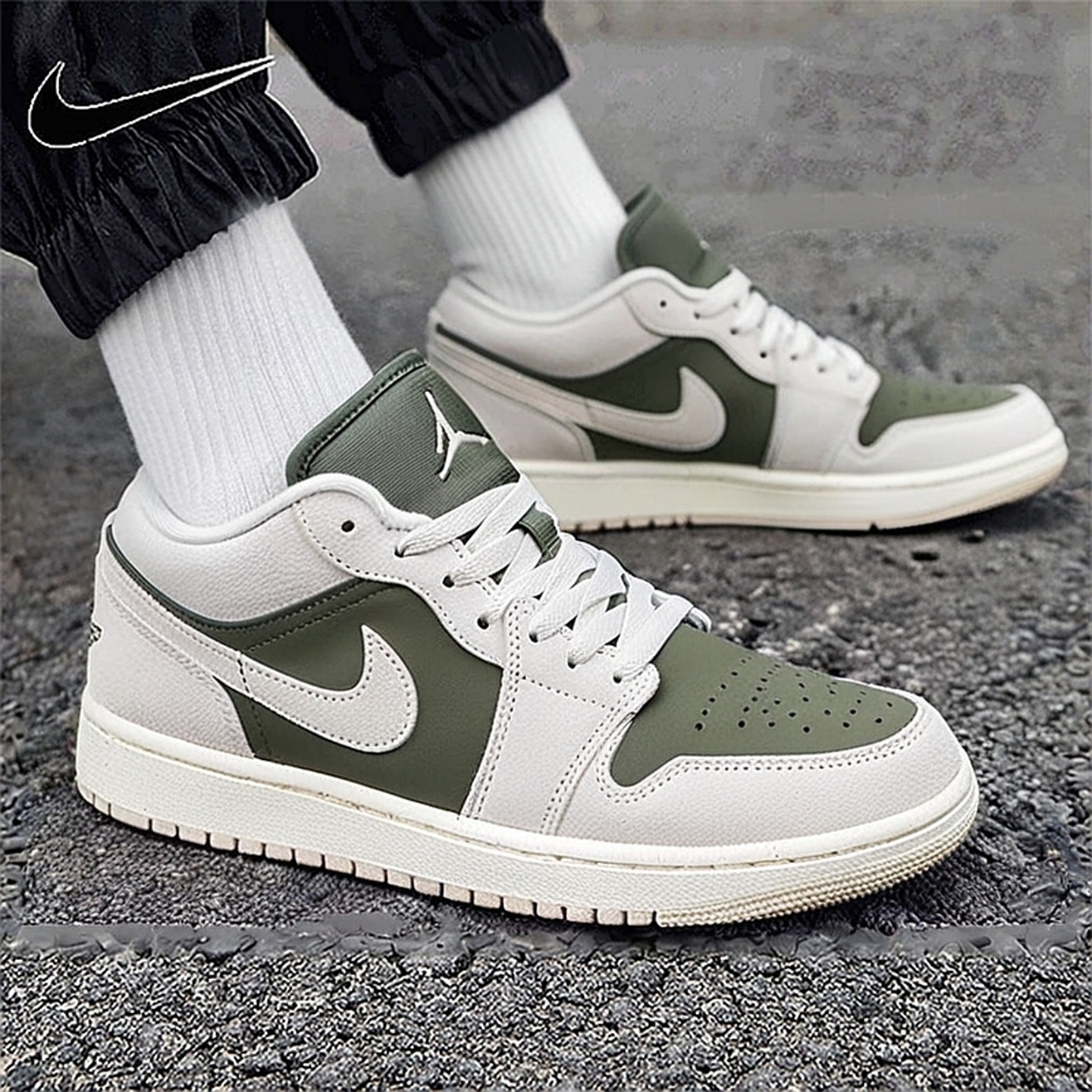 耐克JORDAN男子森系配色AJ1板鞋冬季新款低帮运动鞋JORDAN HV4089