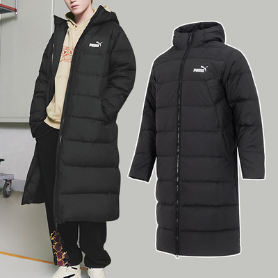 PUM彪马中长款羽绒服男装厚外套25冬季保暖连帽运动服672535-01