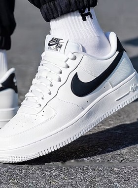 耐克男鞋Nike官网冬季新款空军一号黑白色AF1低帮运动板鞋FZ0627