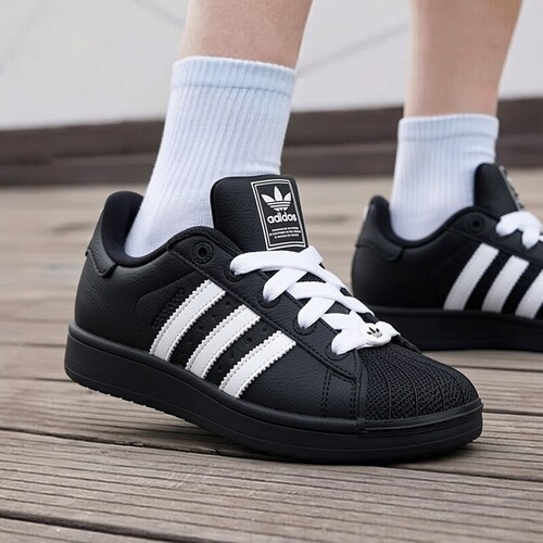 Adidas SUPERSTAR II贝壳头板鞋黑色男女休闲鞋KK4474